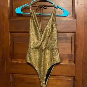 Gold & Black Ragstock Bodysuit